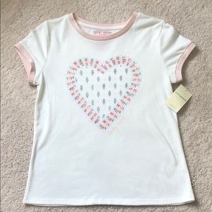 Lucky Brand Girls Soft Tee with Heart Size XL NWT